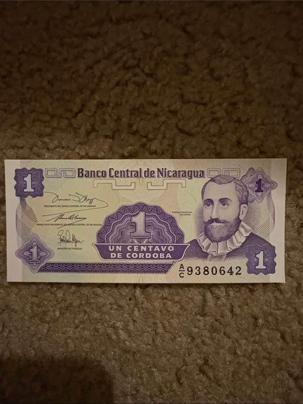 Banknote from Nicaragua